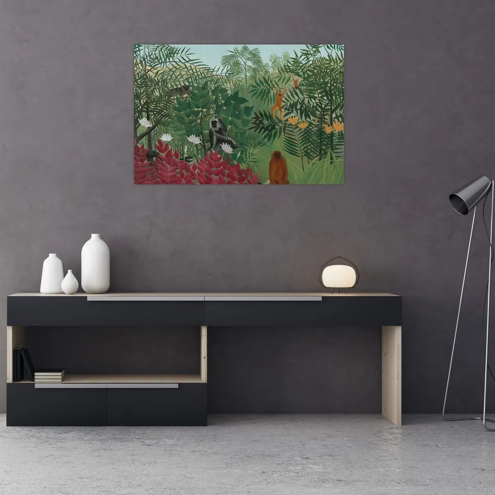 Tablou - Henri Rousseau, Tropical Forest with Monkeys, reproducere (90x60 cm)