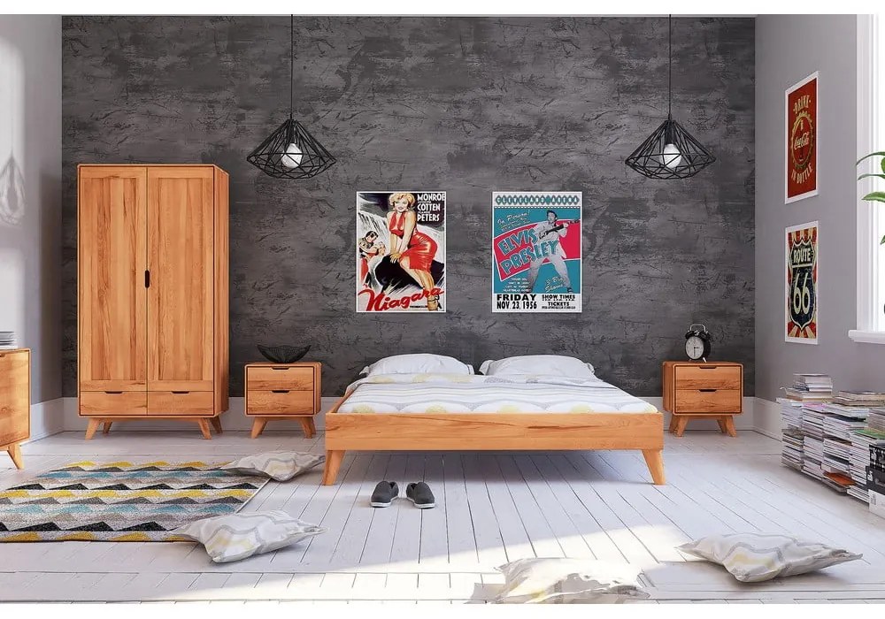 Pat dublu din lemn de fag 160x200 cm Greg - The Beds