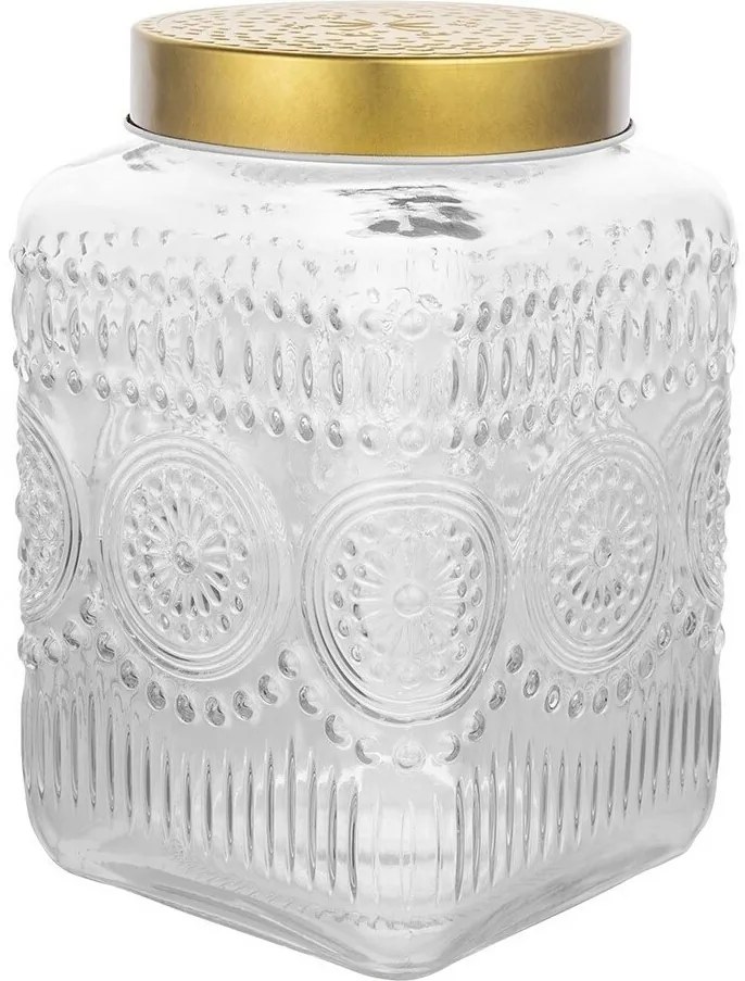 Altom Set de borcane din sticlă cu capac auriu Daisy 2,2 l, 4 buc., 2,2 l