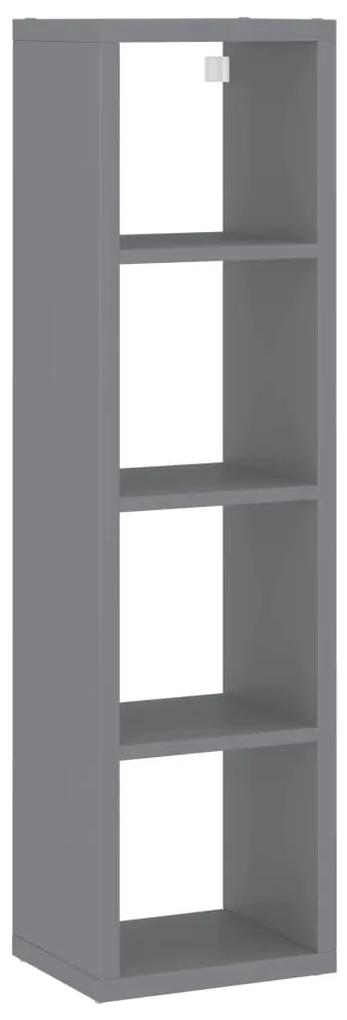 Raft cubic de perete, gri, 37x29,5x134,5 cm, MDF 1, Gri, 37 x 29.5 x 134.5 cm