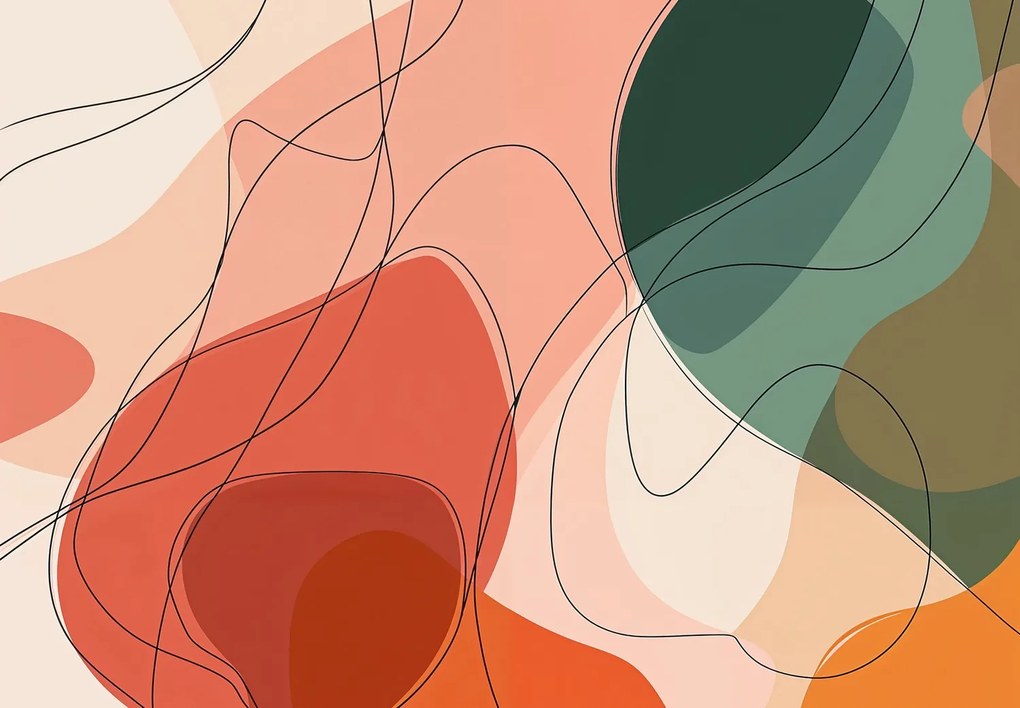 Fototapet - Linii abstracte colorate (147x102 cm)