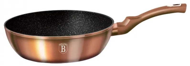 Tigaie cu capac adanca 24 cm Rose Gold (Cupru) Metallic Line Berlinger Haus BH 1517N