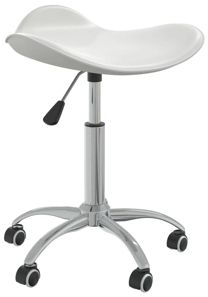 3088535 vidaXL Scaune de bucătărie pivotante, 4 buc., alb, piele ecologică