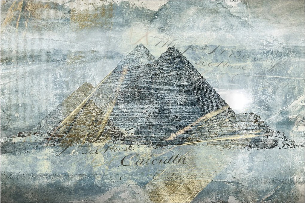 Tablou - Piramide în filtru albastru (90x60 cm)