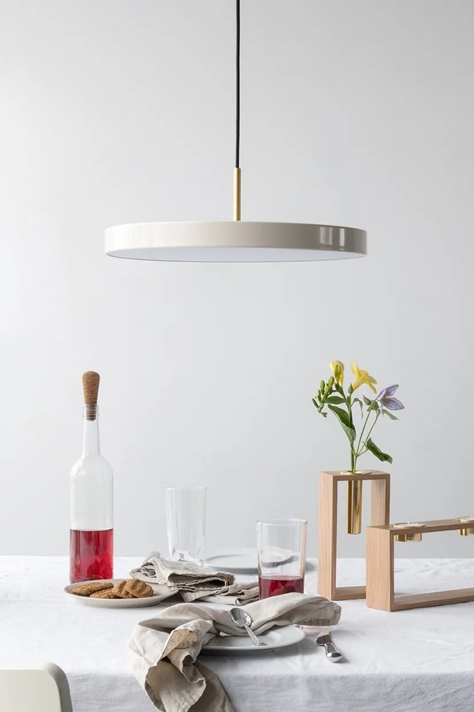 Lustra LED design scandinav Asteria medium - pearl white/ auriu