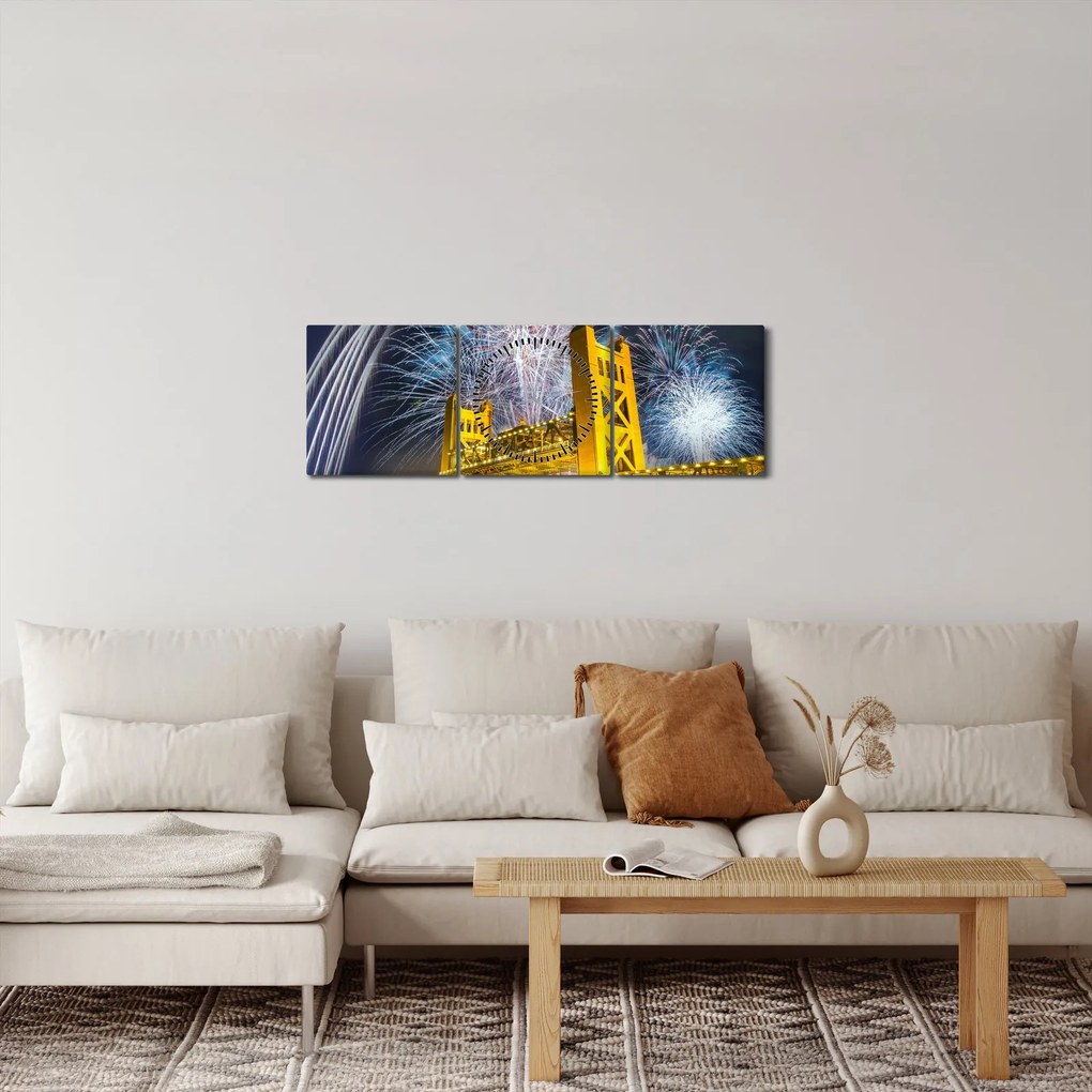 Tablou - Noaptea de Revelion (cu ceas) (90x30 cm)