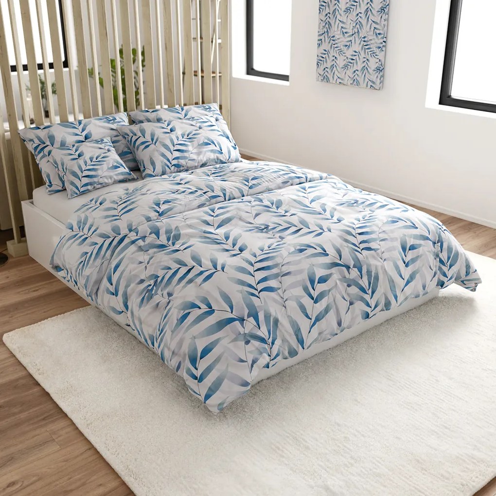 Lenjerie de pat din microfibra KOVENDI albastru-alb Dimensiune lenjerie de pat: 70 x 90 cm | 140 x 220 cm