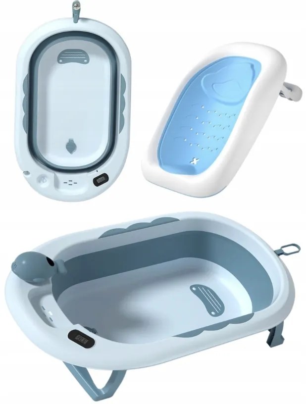 Baie pliabilă pentru copii VAIANA PREMIUM cu un șezlong - mai multe culori Violet