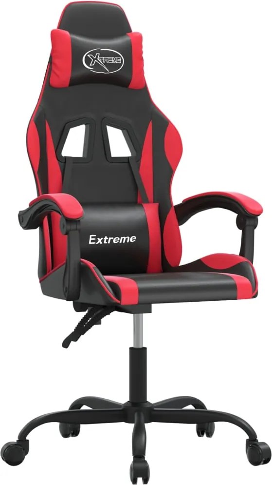 vidaXL Scaun de jocuri, negru și roșu, piele ecologică