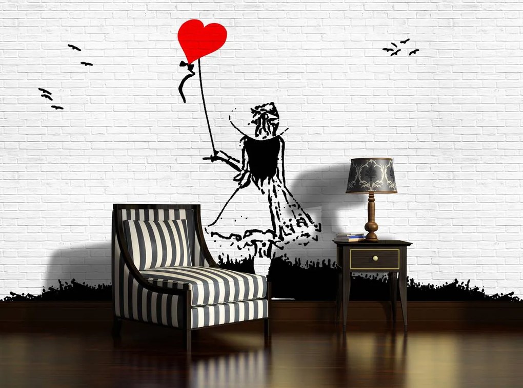 Fototapet - Fata cu balon (152,5x104 cm)