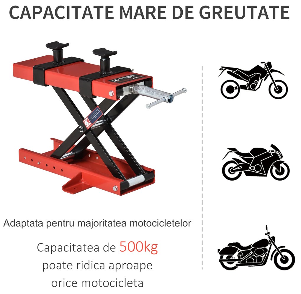 Durhand suport universal de ridicare motociclete, rosu | AOSOM RO