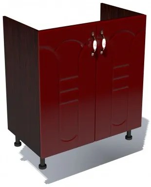 Corp inferior 60 cu 2 usi masca chiuveta Zebra MDF tulip rosu