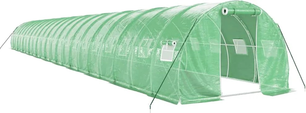 vidaXL Seră cu cadru din oțel, verde, 66 m², 22x3x2 m