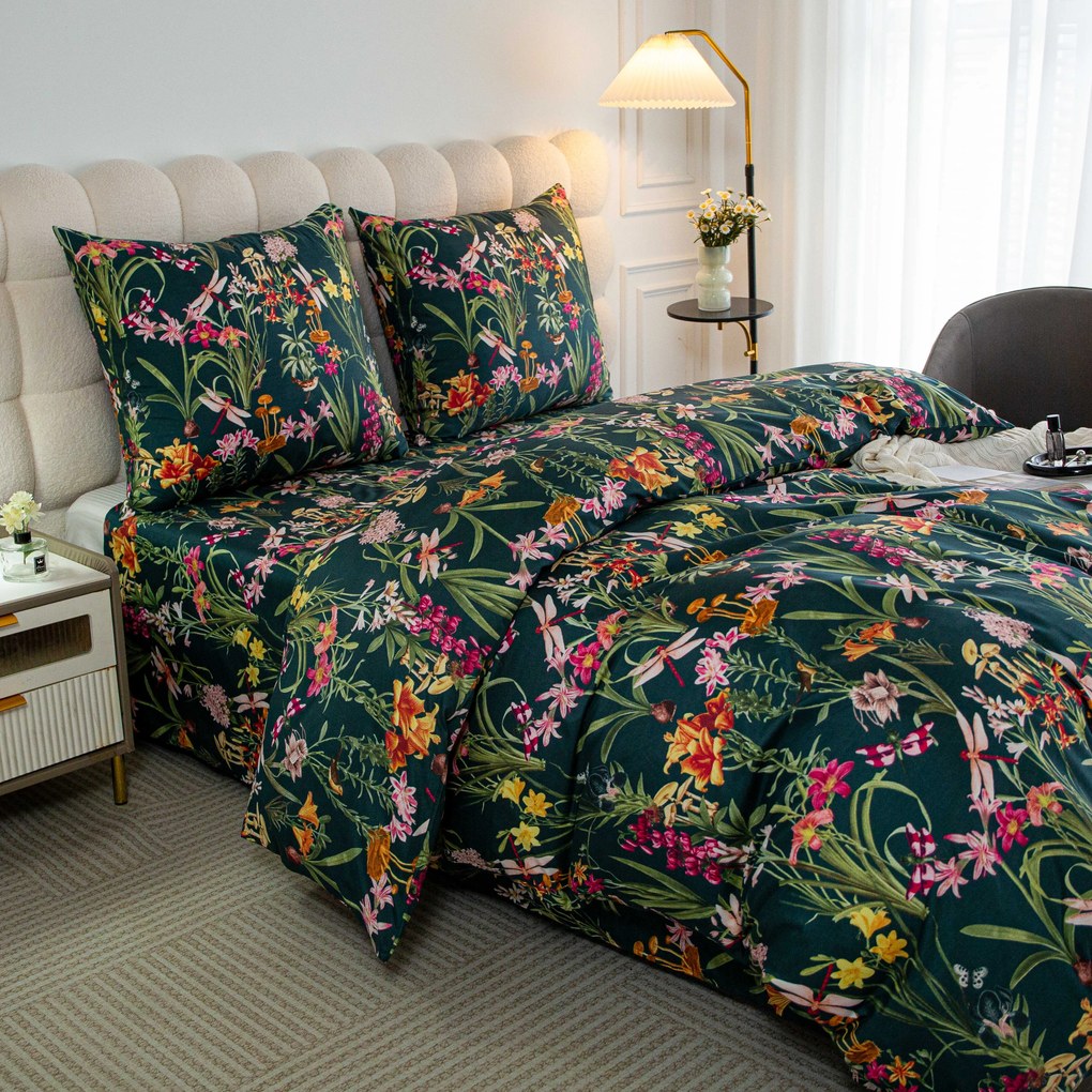 Lenjerie de pat din microfibra MYSTIC GARDEN verde inchis Dimensiune lenjerie de pat: 70 x 90 cm | 140 x 200 cm