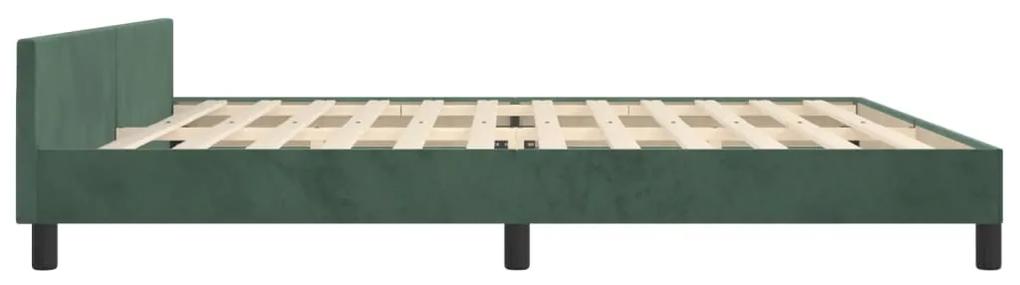 Cadru de pat cu tablie, verde inchis, 200x200 cm, catifea Verde, 200 x 200 cm