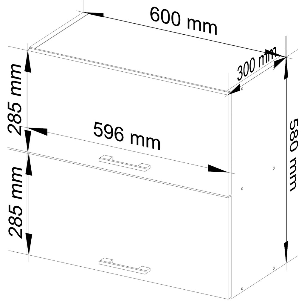 Dulap superior de bucătărie Ozara W60 G2 (Alb). 1069968