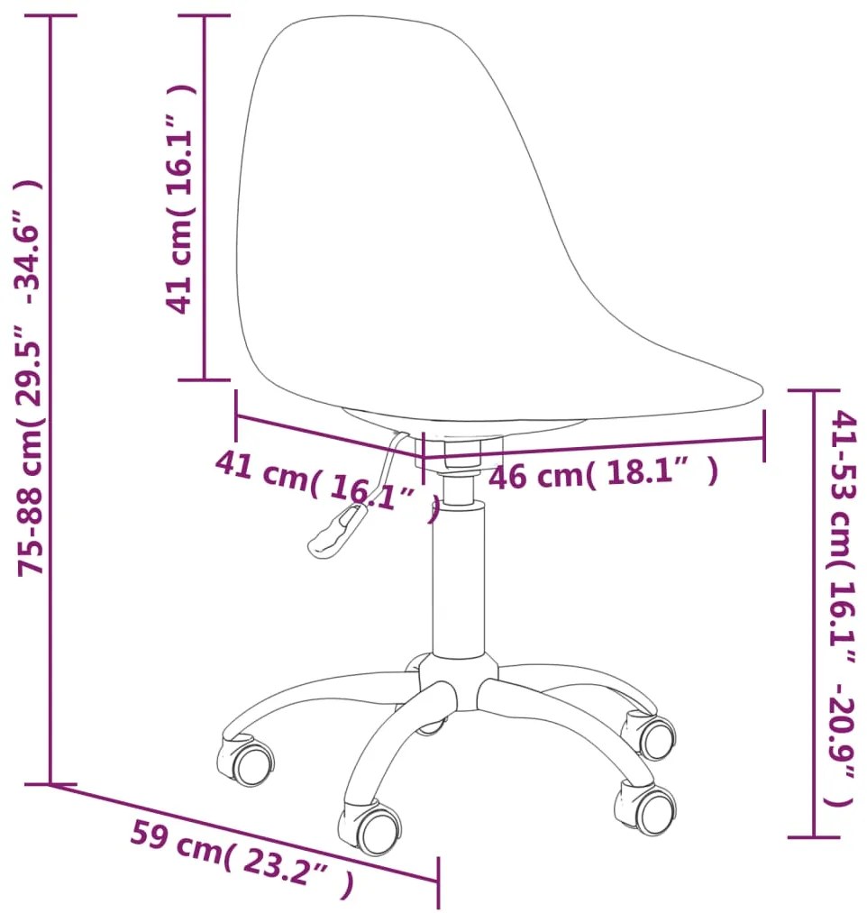 Scaun de birou pivotant, alb, PP 1, Alb