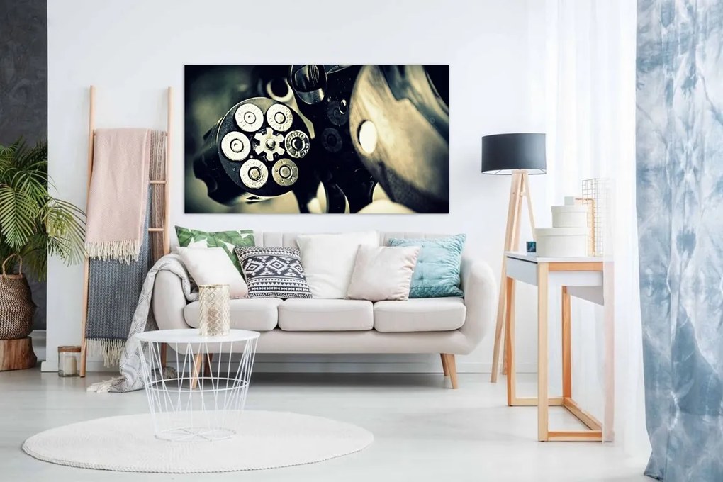 Tablou canvas gloante - pistol - 90x60cm