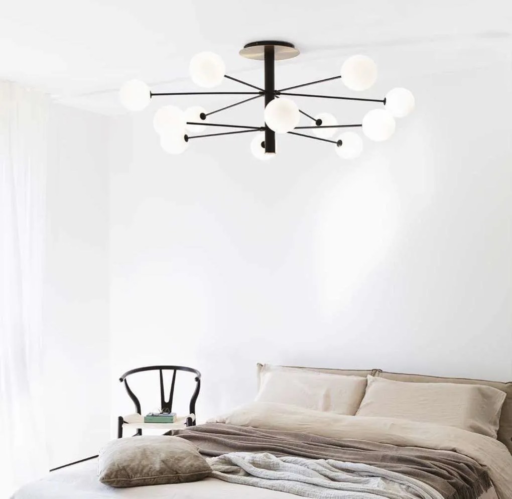 Lustra moderna cu 10 surse de lumina COSMOPOLITAN PL10 NERO OTTONE