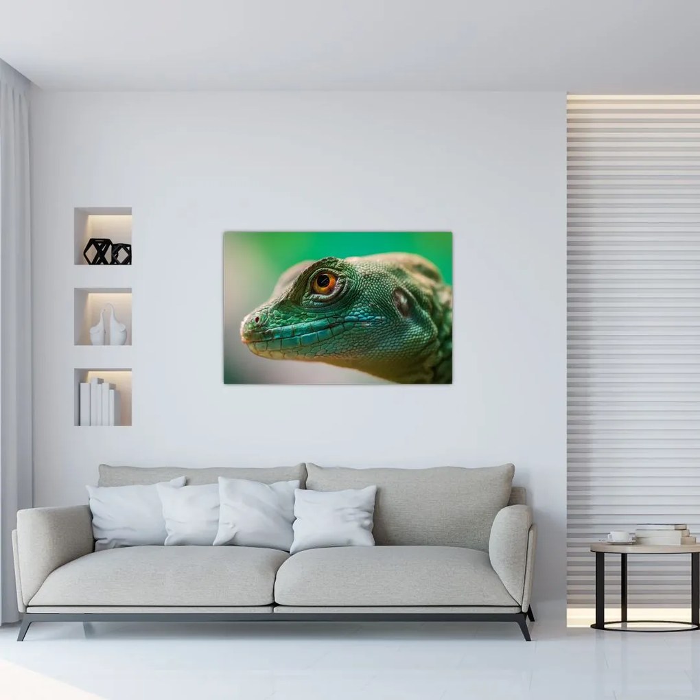 Tablou detailat cu o șopârlă (90x60 cm)