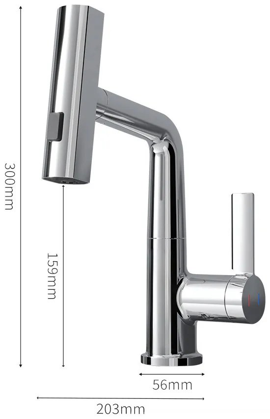 Robinet mixer pentru chiuvetă Mara cu cap multifuncțional crom