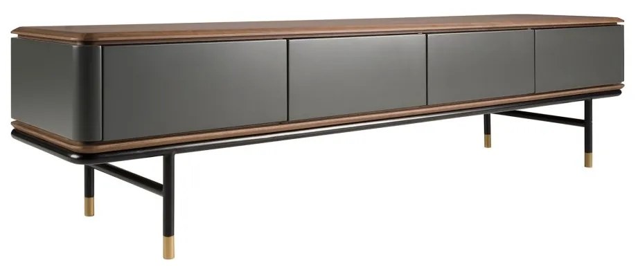 Comoda TV deosebita design LUX Dark Grey-Walnut 200x45cm