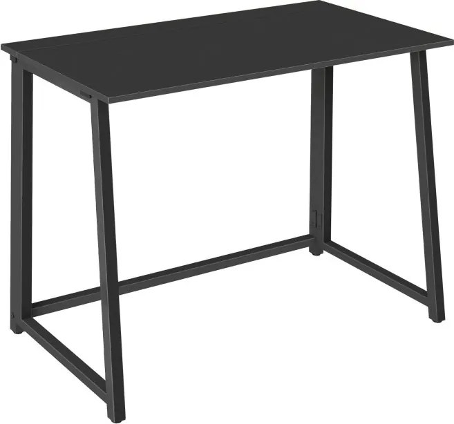 Set pentru birou ZARIMO masa 80x40 cm, negru + fotoliu AVOLA din piele ecologica, gri-alb