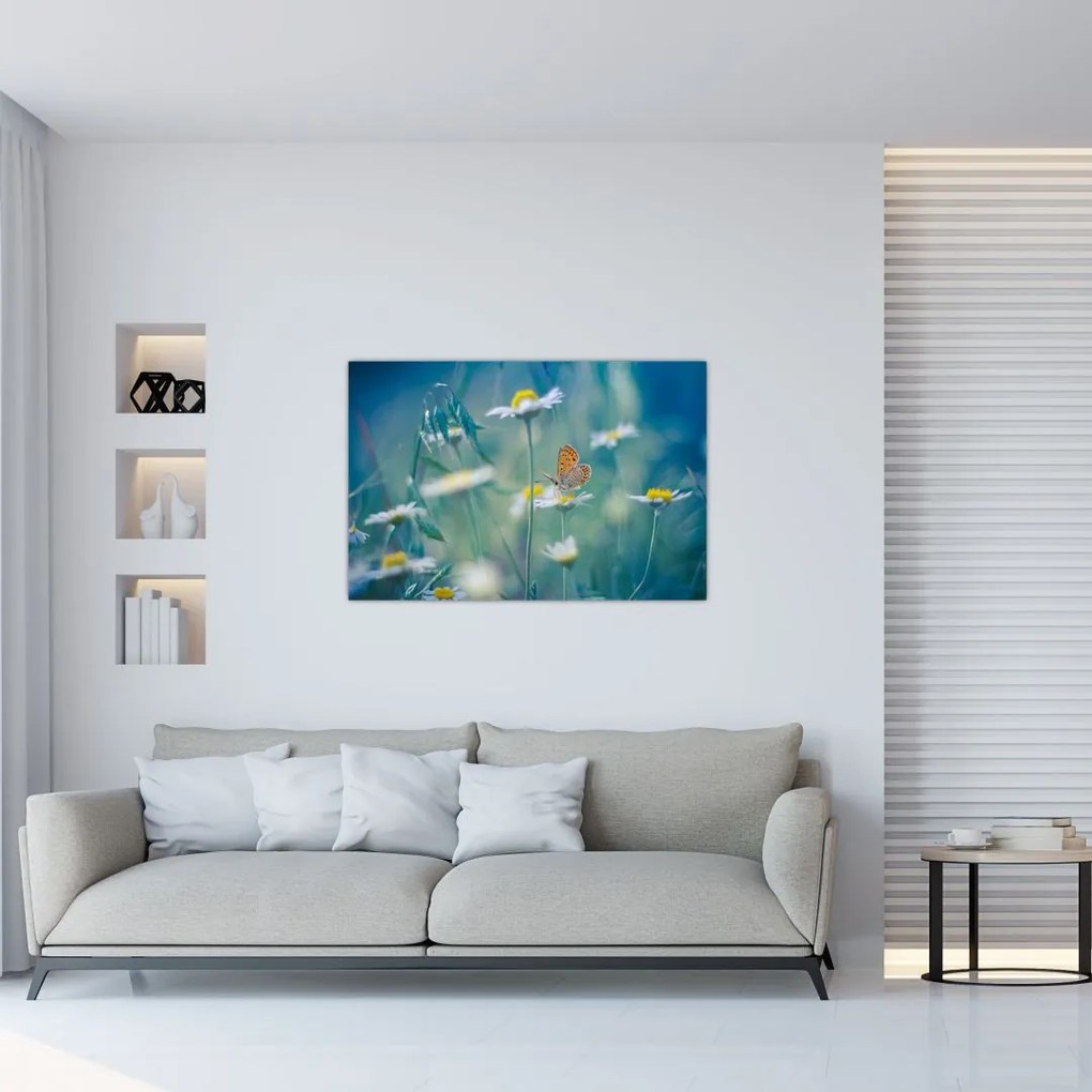 Tablou - Fluture pe margaretă (90x60 cm)