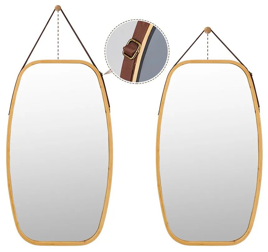 Oglindă cu ramă din bambus