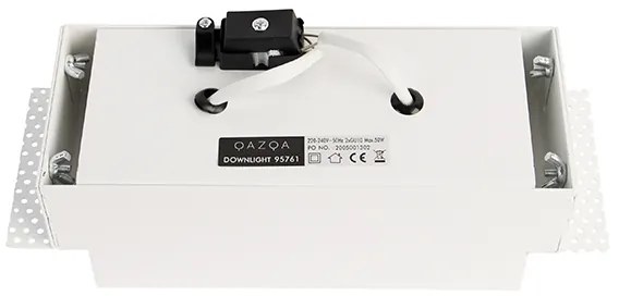 Spot integrat alb GU10 rotativ și inclinabil fără rama 2 lumini - Oneon