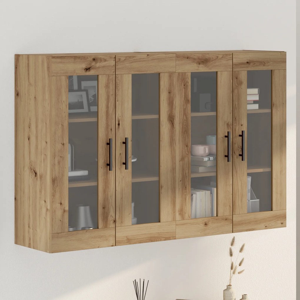 vidaXL Dulapuri suspendate , 2 piese, stejar artisan, 69.5 x 34 x 90 cm, din lemn prelucrat