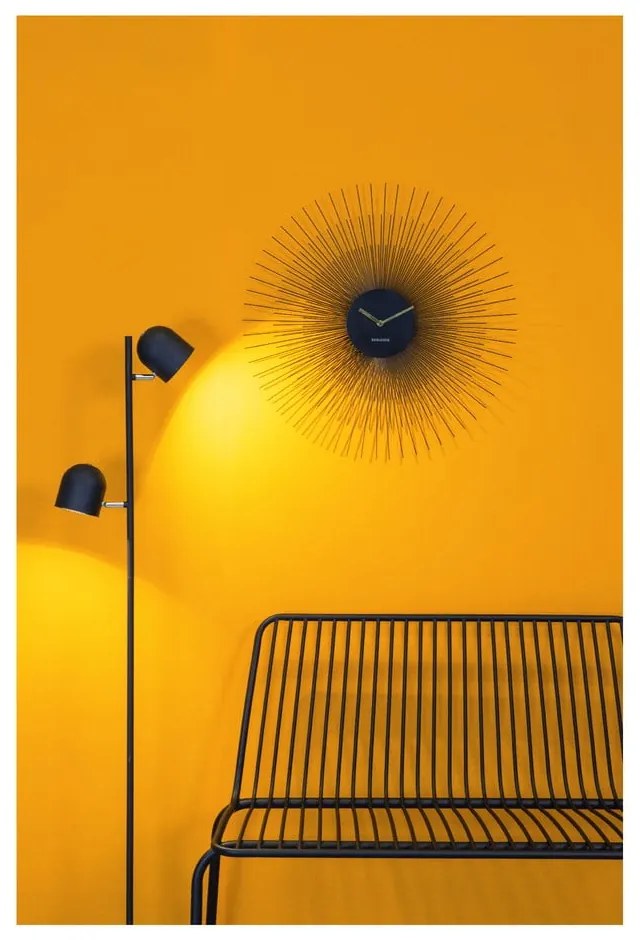 Ceas de perete Karlsson Peony Large, negru, ø 60 cm