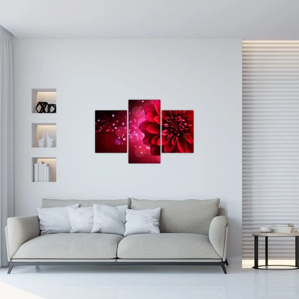 Tablou cu floare roșie (90x60 cm)
