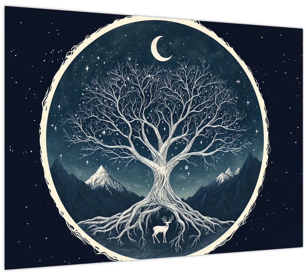 Tablou – Arbore magic cu cerb II. (70x50 cm)