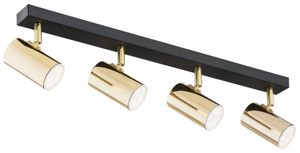 Plafoniera cu 4 spoturi design minimalist LAGOS negru/alama