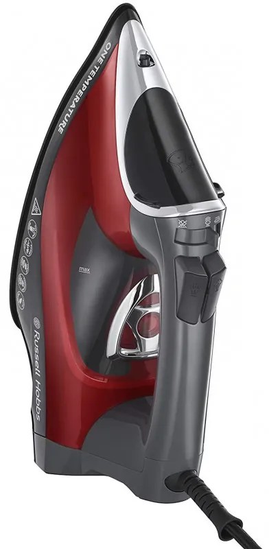 Fier de calcat Russell Hobbs One Temperature 25090-56, 2600 W, Placa ceramica, O temperatură optima, Autocuratare, 0.35 l, Rosu/Negru