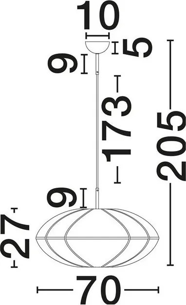 Lustra cu lumina difuza abajur in BRERA 70cm
