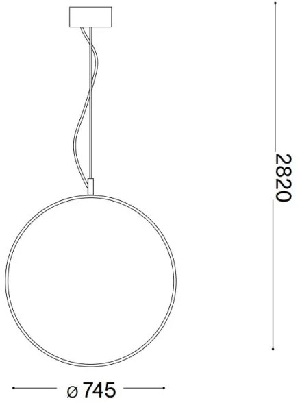 Lustră LED pe cablu Ideal Lux CIRCUS LED/36W/230V d. 74,5 cm CRI 90 negru