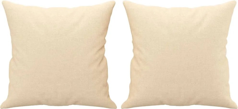 vidaXL Perne decorative 2 buc. crem 40x40 cm, material textil