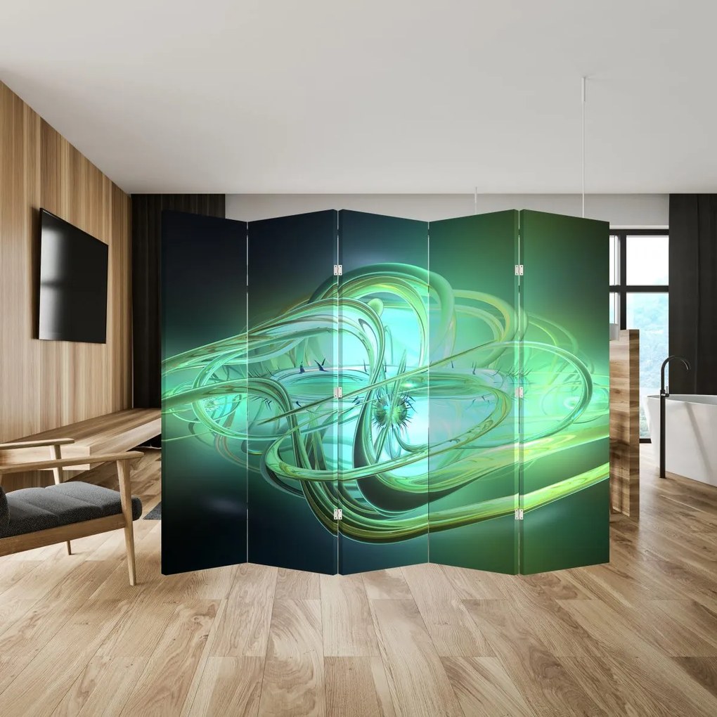 Paravan - Abstracție verde (210x170 cm)