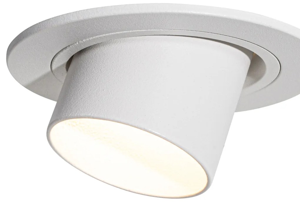 Set van 6 inbouwspots wit GU10 35mm rond kantelbaar - Installa