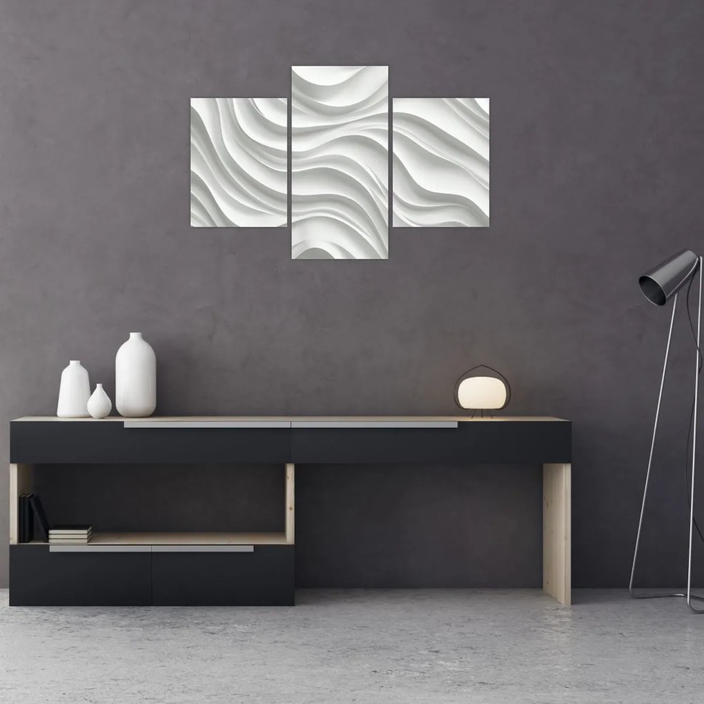 Tablou - Valuri Albe 3D (90x60 cm)