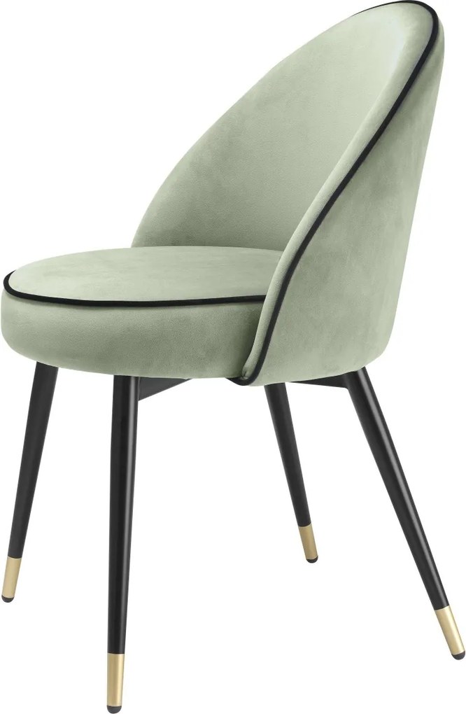 Set de 2 scaune design elegant LUX Cooper, catifea verde 114305 HZ