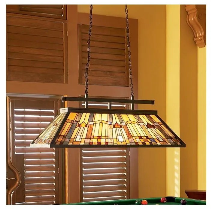 Elstead QZ-INGLENOOK-ISLE - Lustru Tiffany INGLENOOK suspendat pe lanț 3xE27/100W/230V
