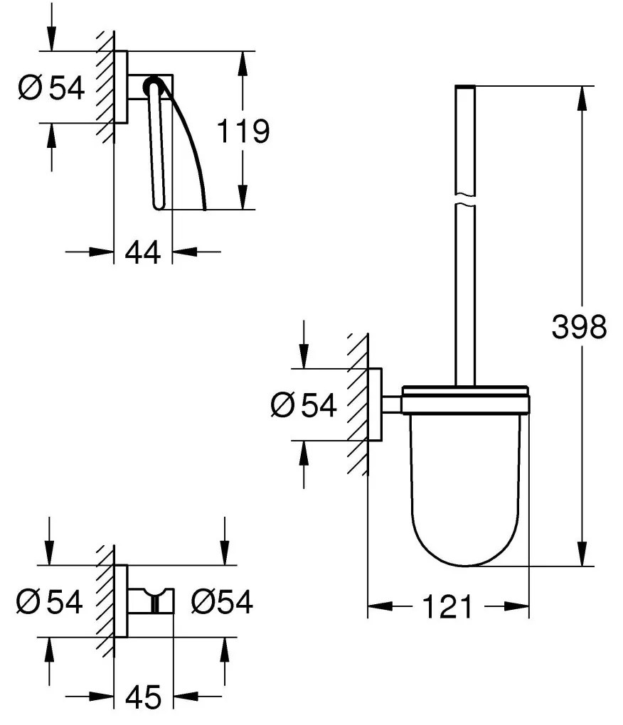 Grohe Start set de accesorii 3 in 1 negru 412042430