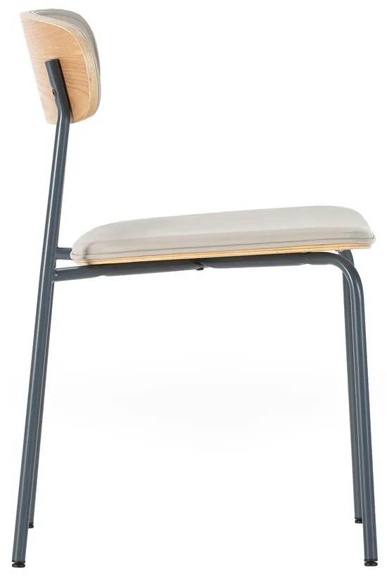 Scaune de dining bej stivuibile 2 buc. tapițate Saula – Marckeric