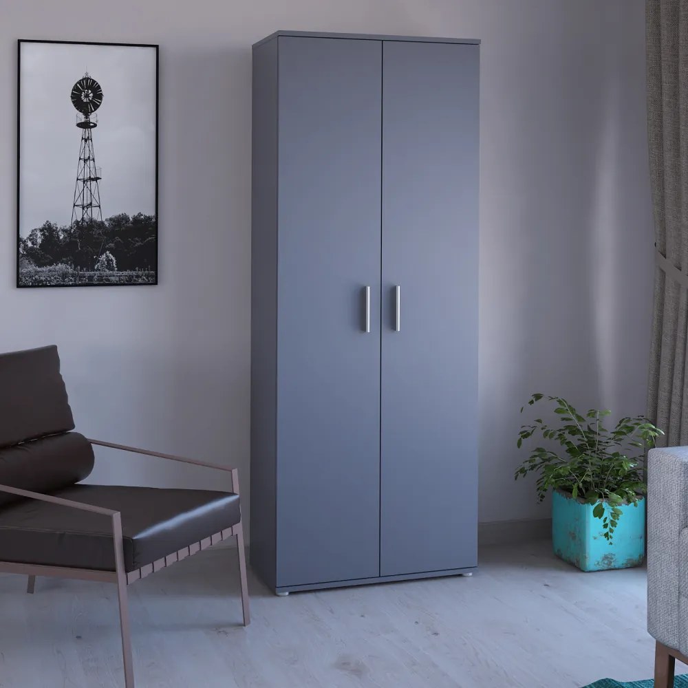 Dulap, poliţe, cu două uşi, grafit, SERVO TIP 1