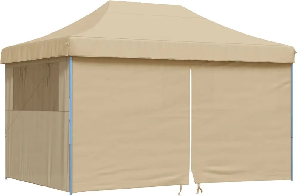 vidaXL Cort pliabil pentru petreceri cu 4 pereți laterali, bej