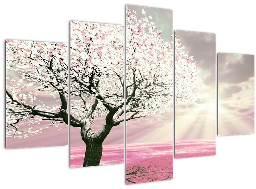 Tabloul copacului roz (150x105 cm)