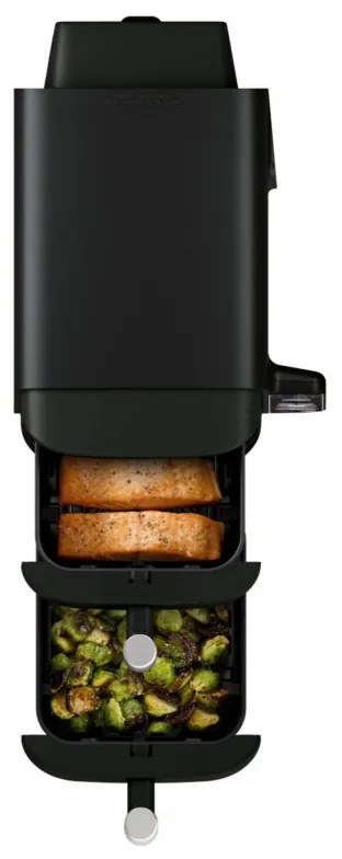 Friteuza dubla cu aer cald Ninja SL300EU, 2470W, 7.6 L, 40-240°C, 2 cosuri, 6 programe, Sincronizare, Timer, Auto stop, Negru
